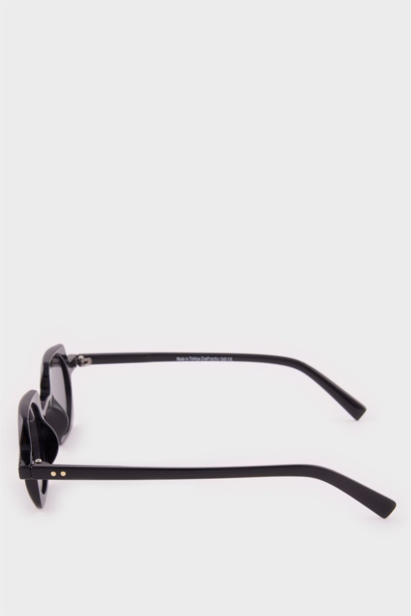 Erkek Siyah Erkek Oval Metal Güneş Gözlüğü