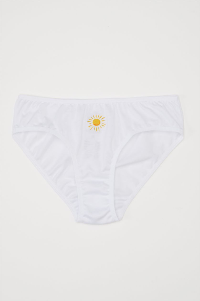 Kız Çocuk - Genç Kız Beyaz Kız Çocuk Baskılı 3'lü Slip Külot
