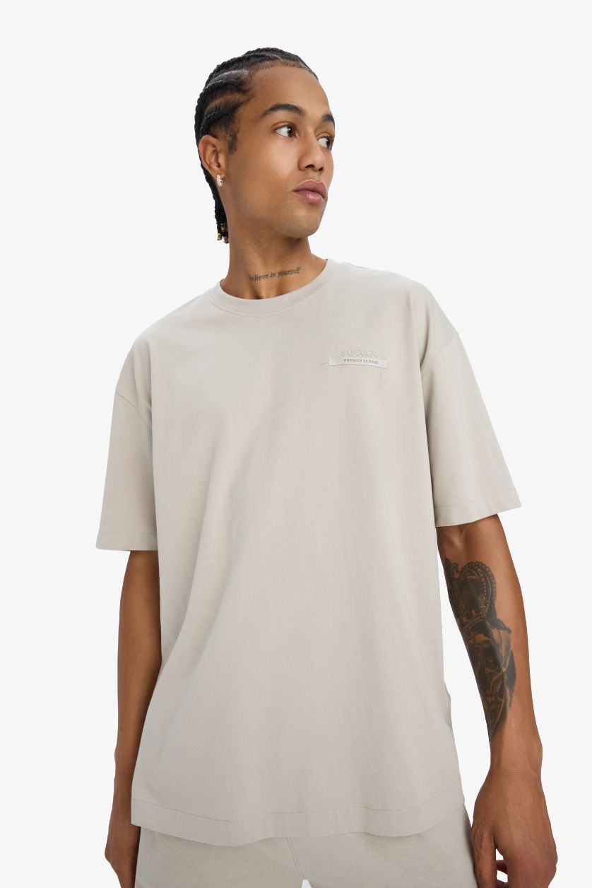 Man Sand DeFactoFit Oversize Fit Printed Sports T-Shirt