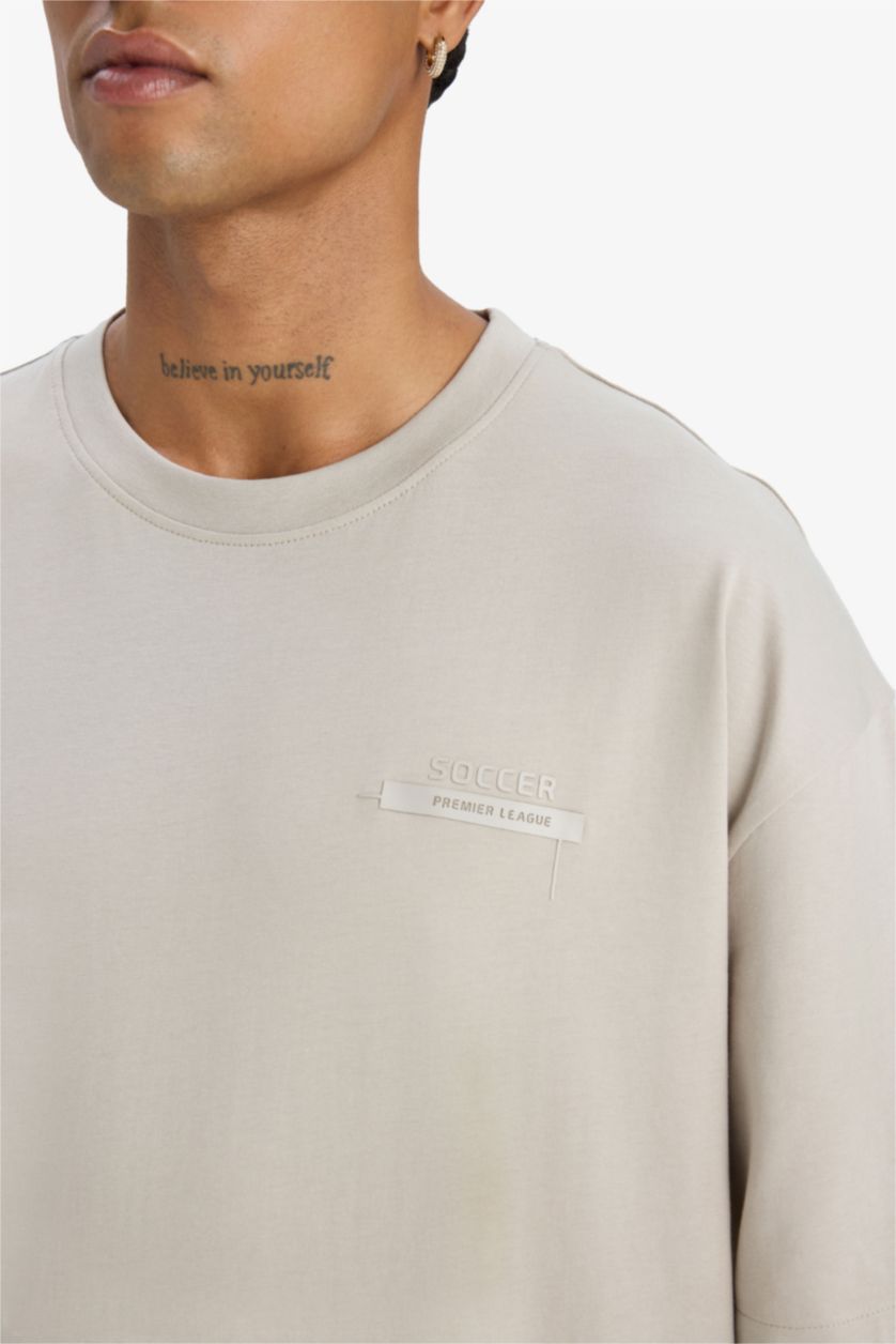 Man Sand DeFactoFit Oversize Fit Printed Sports T-Shirt