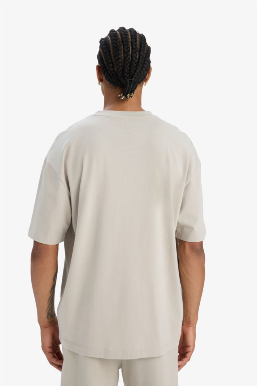 Man Sand DeFactoFit Oversize Fit Printed Sports T-Shirt