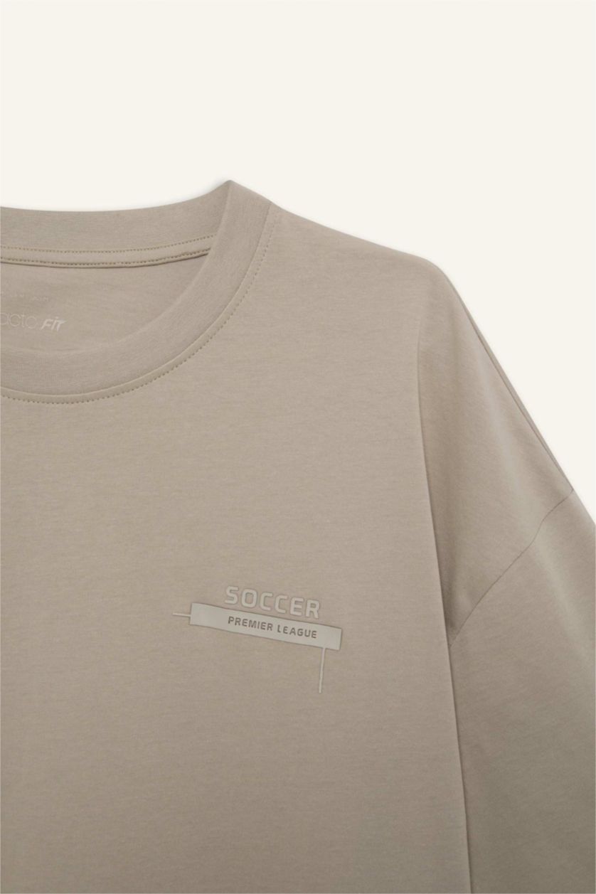 Man Sand DeFactoFit Oversize Fit Printed Sports T-Shirt