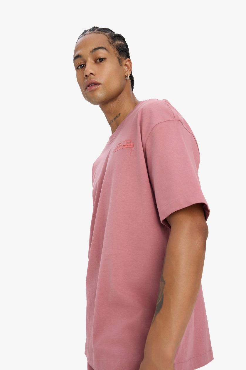 MAN Bordeaux DeFactoFit Oversize Fit Printed Sports T-Shirt