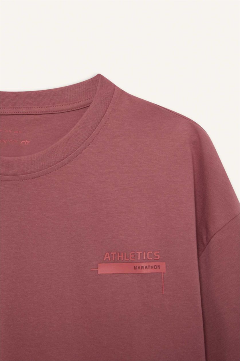 MAN Bordeaux DeFactoFit Oversize Fit Printed Sports T-Shirt