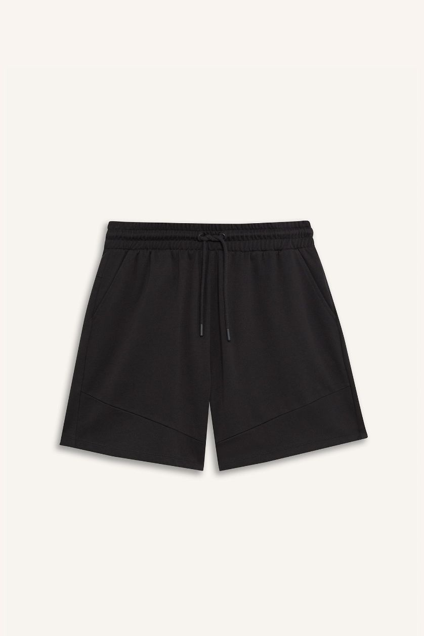 Erkek Antrasit Standart Fit Sporcu Beli Bağcıklı Cepli Şort