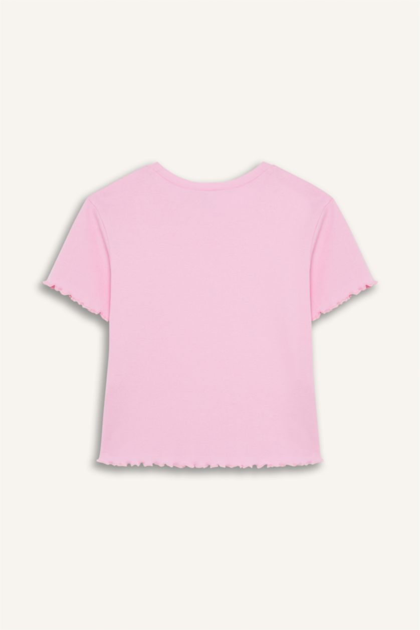 FILLES Rose Clair T-shirt à motif Barbie à col rond et manches courtes pour fille