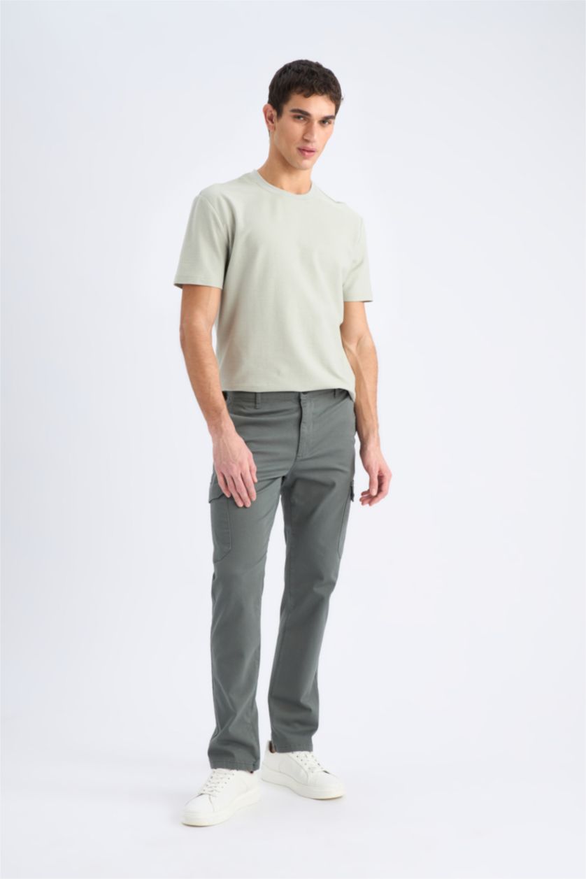 Erkek Mint Regular Fit Bisiklet Yaka Kısa Kollu Dokulu Çapraz Dokuma Tişört