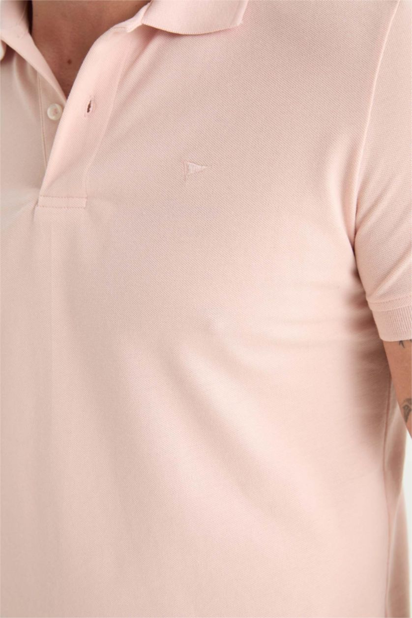 Erkek Gülkurusu %100 Pamuk Slim Fit Polo Tişört