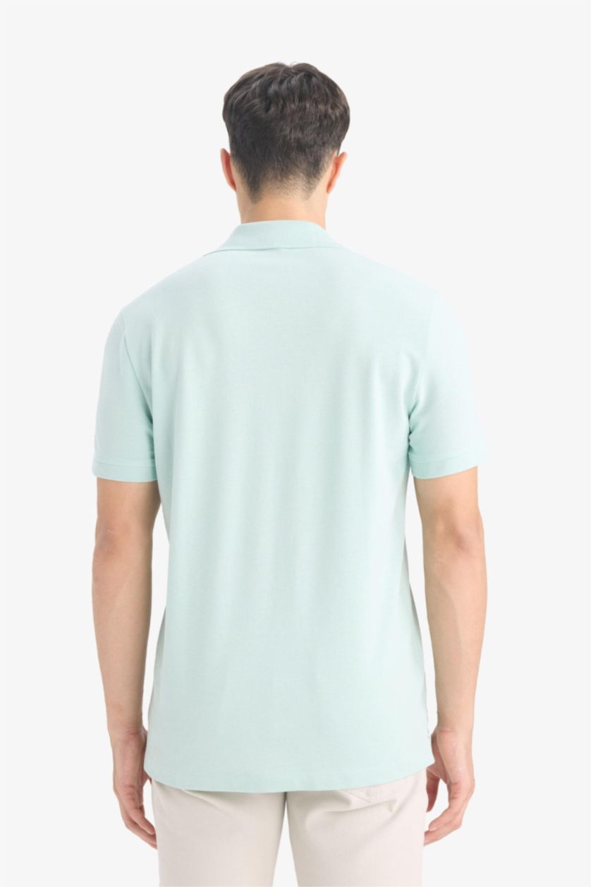Erkek Mint %100 Pamuk Slim Fit Polo Tişört