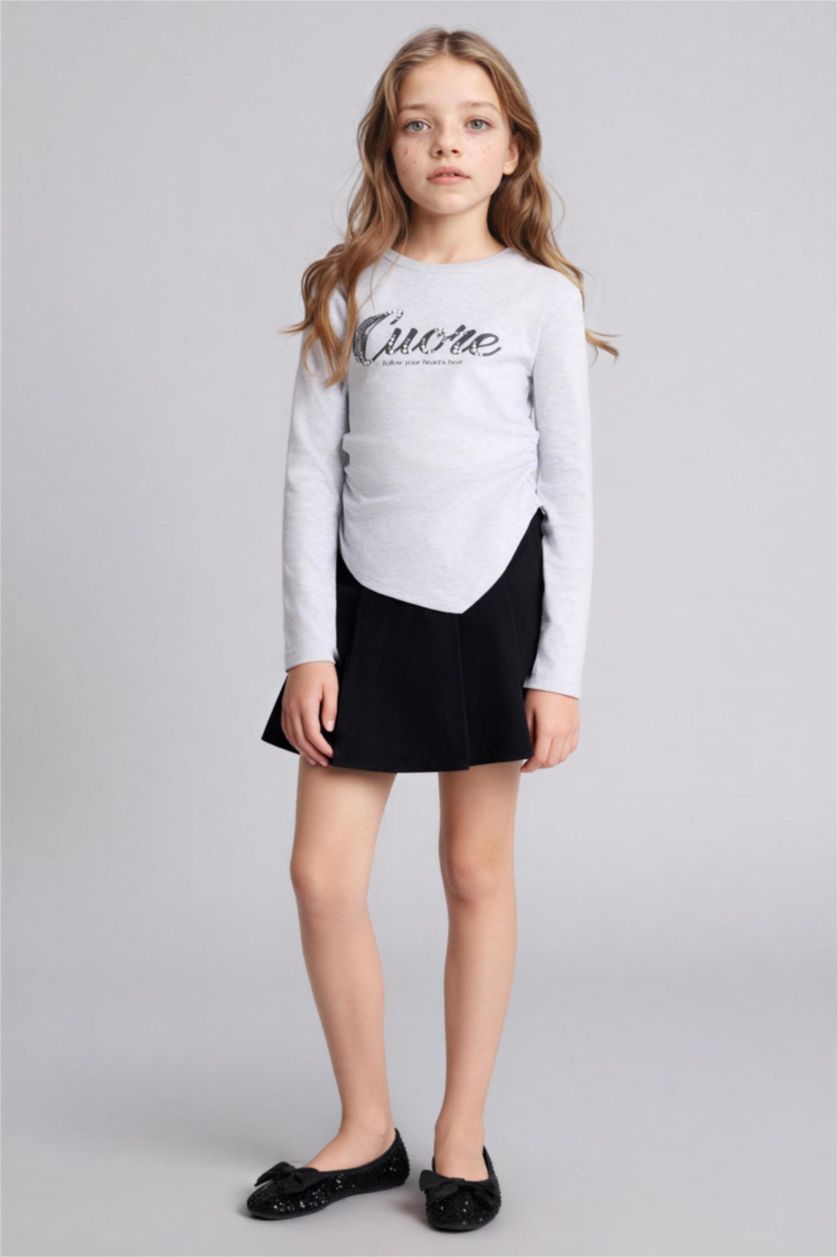 Girls & Teens Black Girl Gabardine Skirt