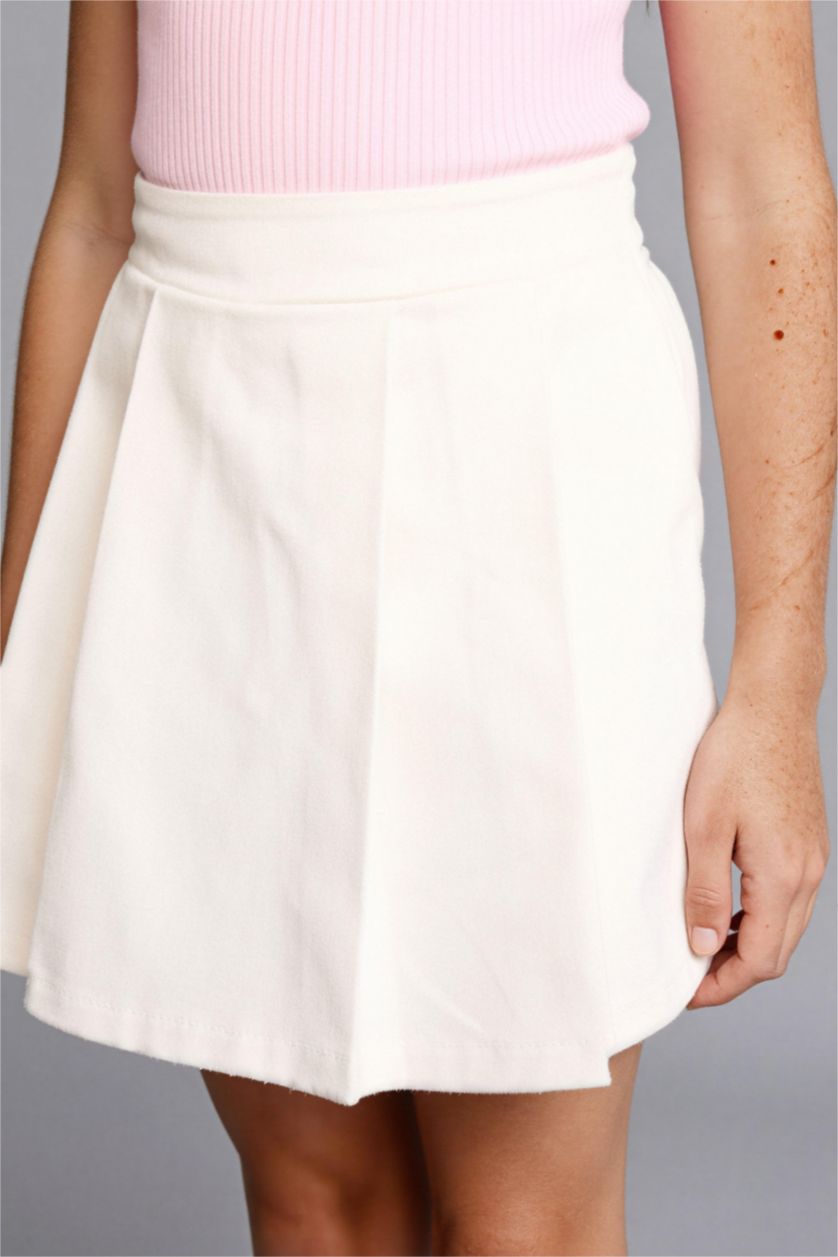Girls & Teens White Girl Gabardine Skirt