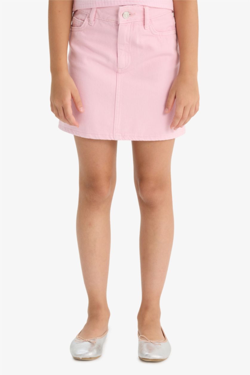 Kız Çocuk - Genç Kız Açık Pembe Gabardin Etek Kız Çocuk