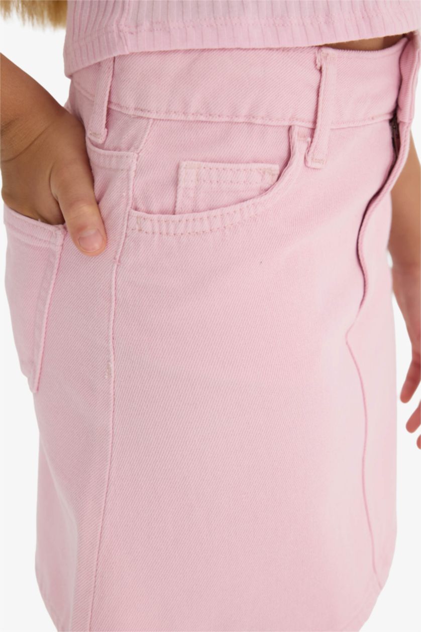 Kız Çocuk - Genç Kız Açık Pembe Gabardin Etek Kız Çocuk