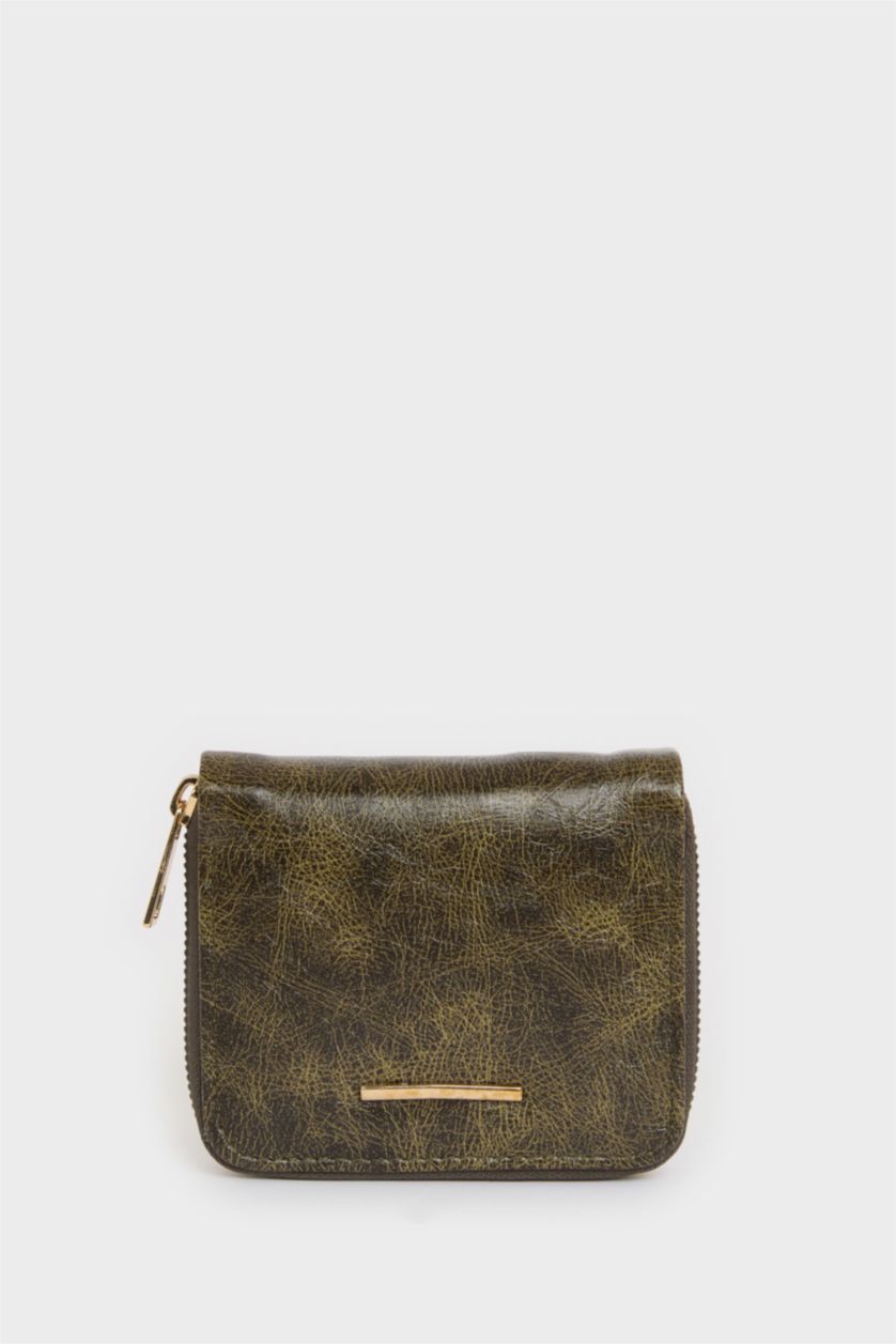 نساء كاكي محفظة نسائي جلد صناعي