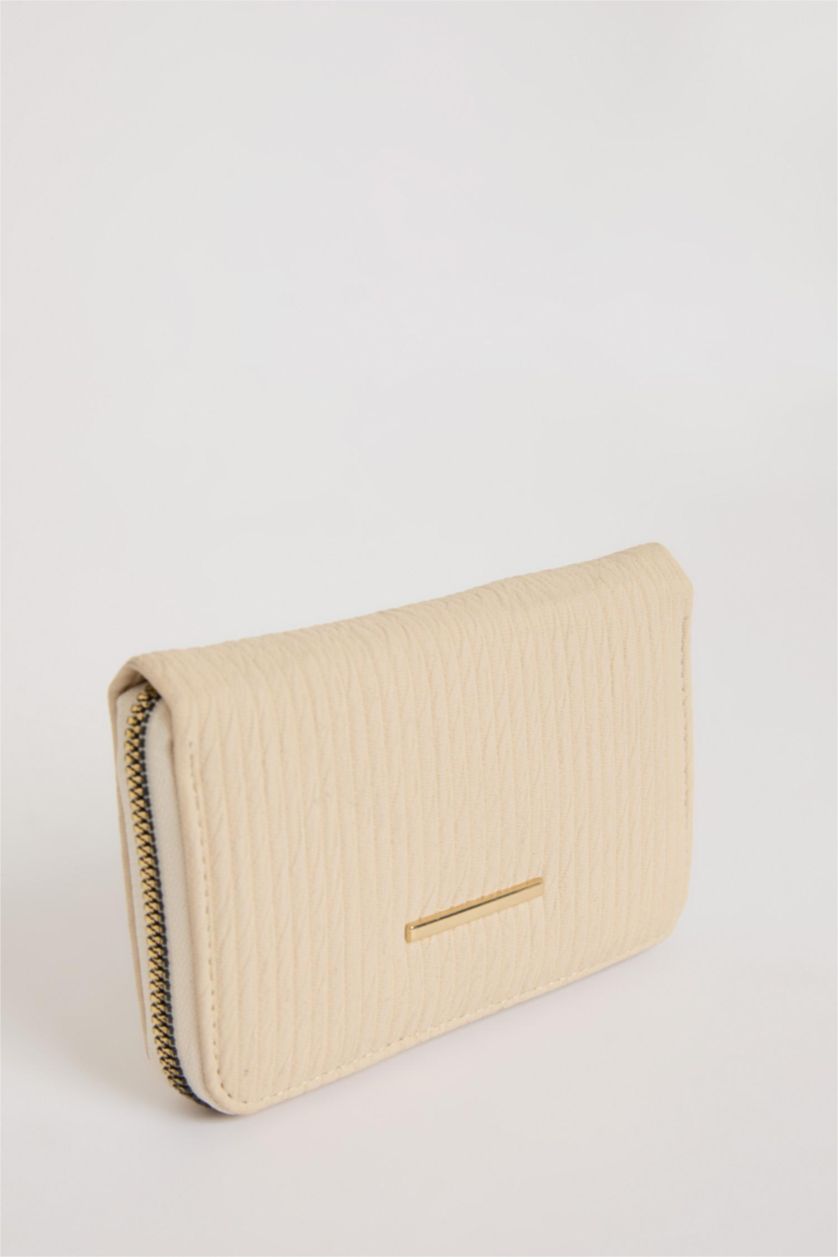Woman Beige Woman Faux Leather Wallets