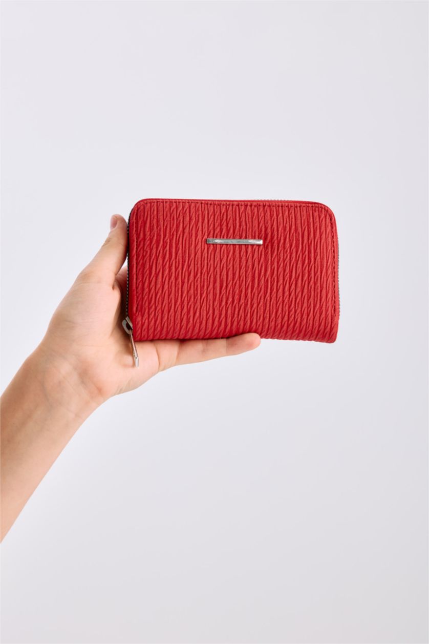 Kadın Kırmızı Kadın Suni Deri Cüzdan