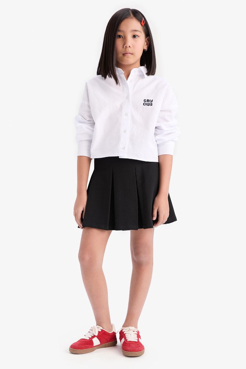 FILLES Noir Jupe basique avec plis pour fille