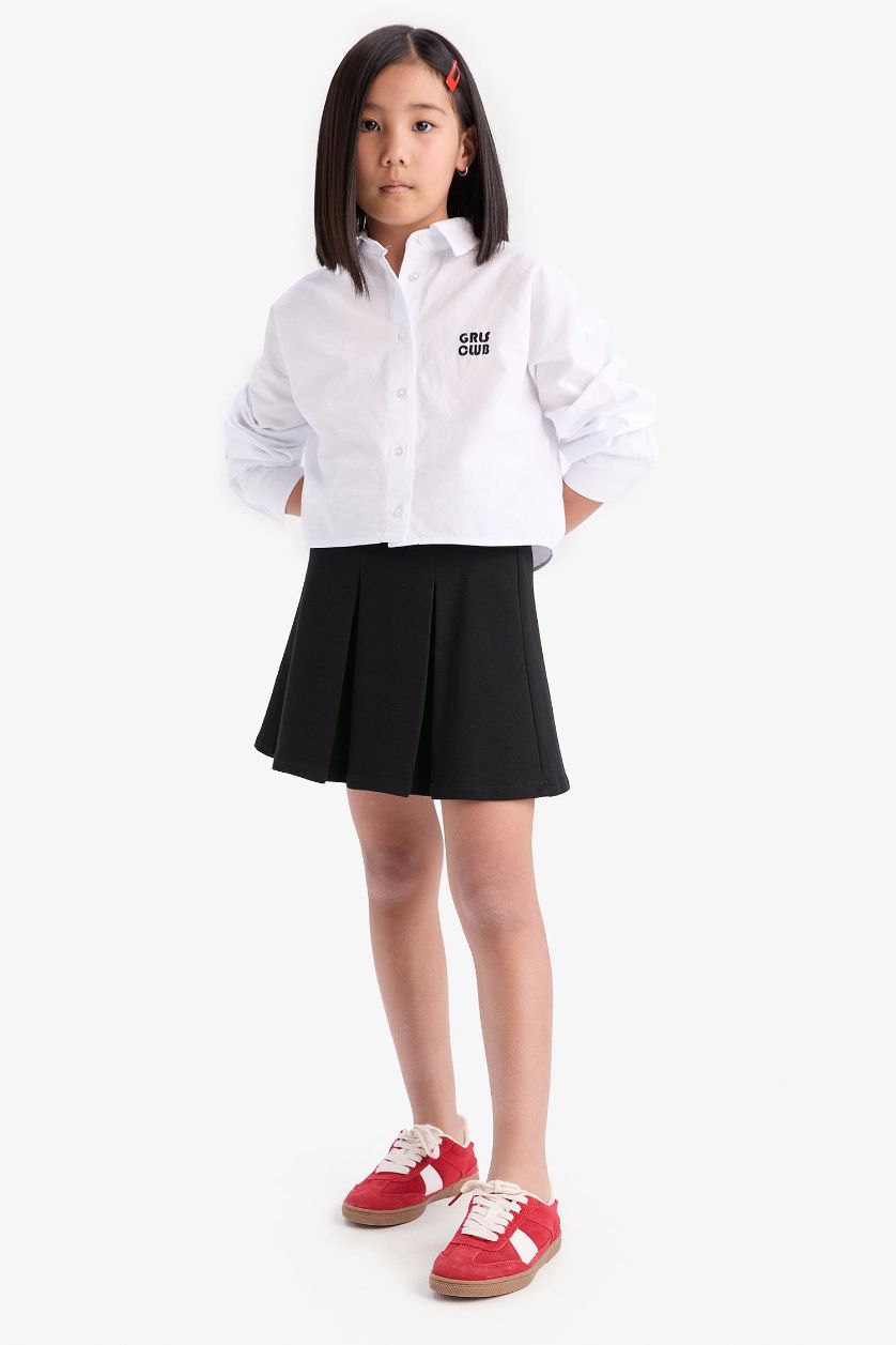 FILLES Noir Jupe basique avec plis pour fille