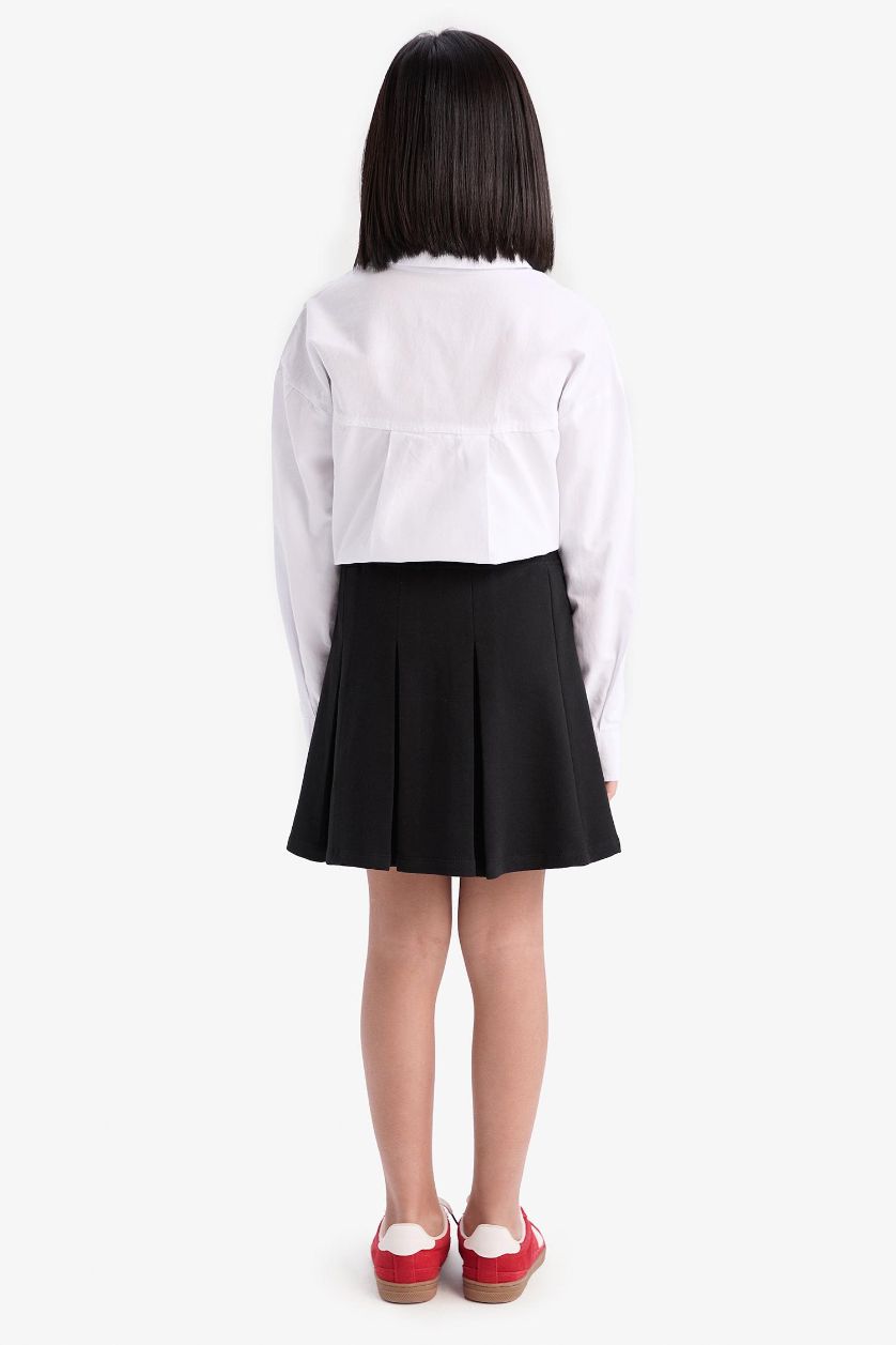 FILLES Noir Jupe basique avec plis pour fille