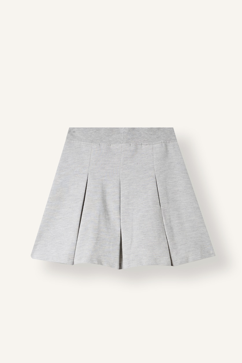Young Girls - Teen Girls Light Grey Melange Girl Thin Sweatshirt Fabric Regular Fit Knitted Skirt