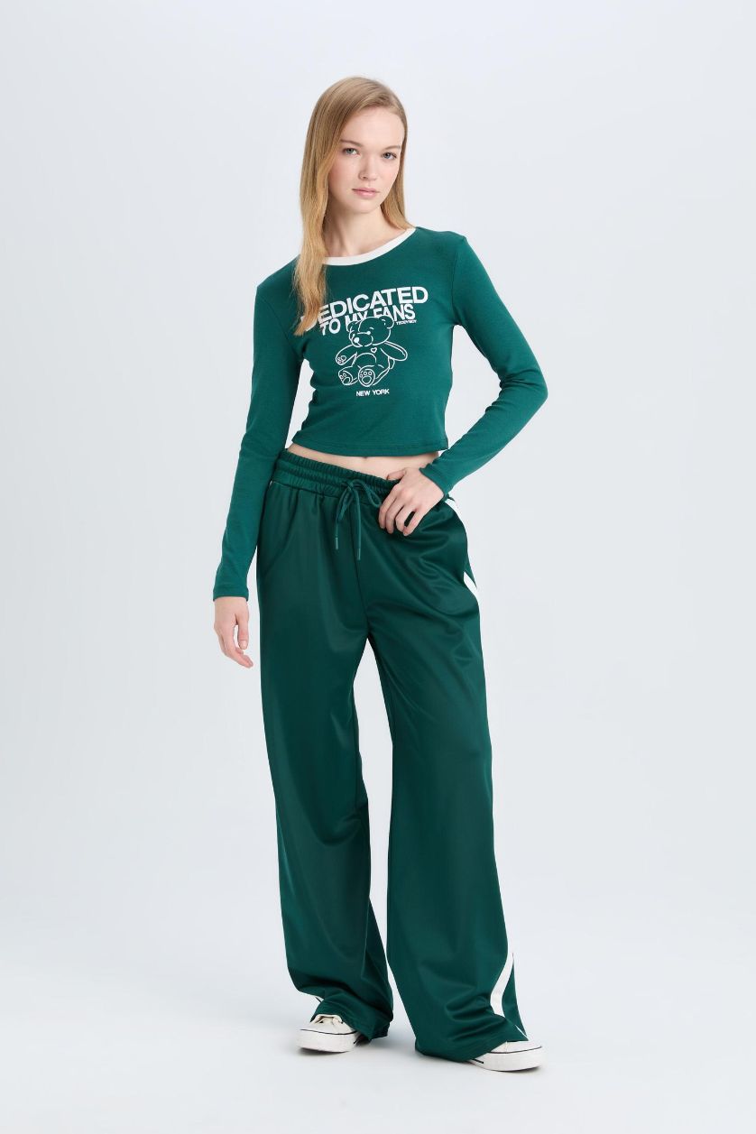 Әйелдерге Жасыл Coool кең аяқ Шалбар