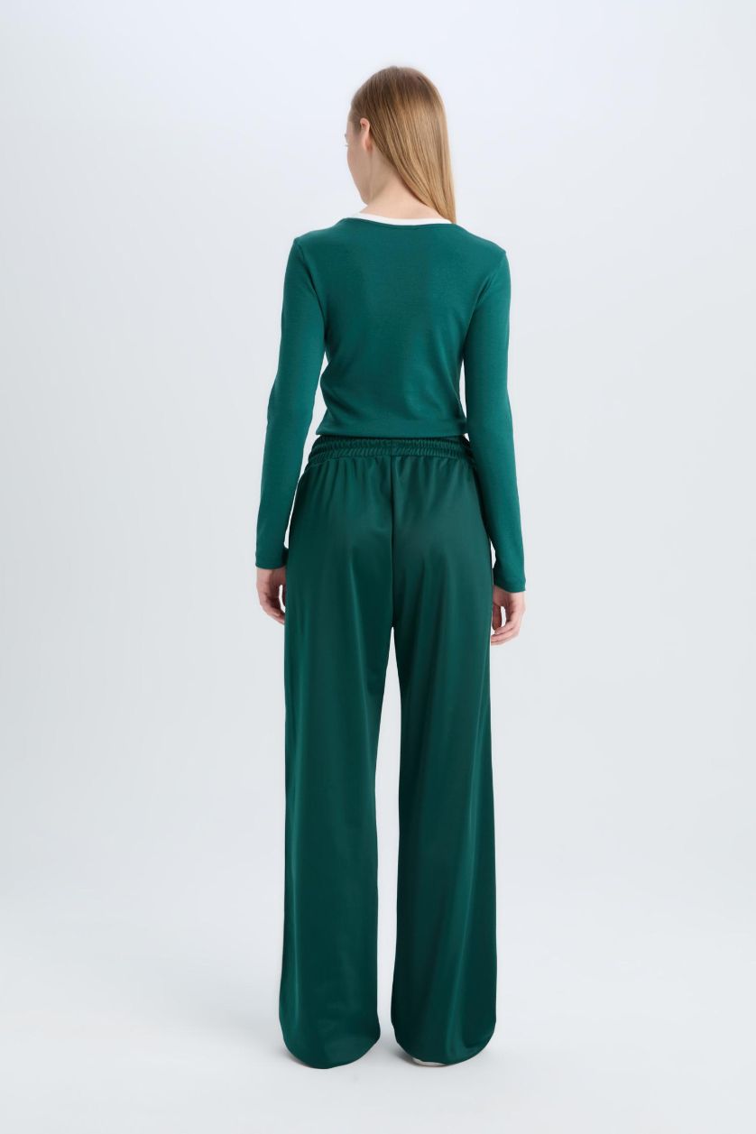 Әйелдерге Жасыл Coool кең аяқ Шалбар