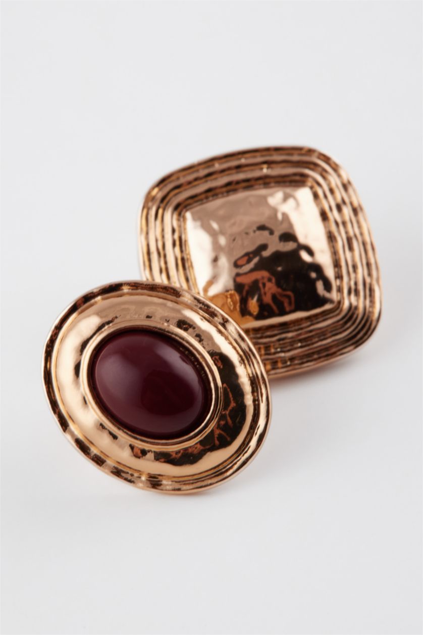 Women Bordeaux Woman 2 Piece Gold Earring