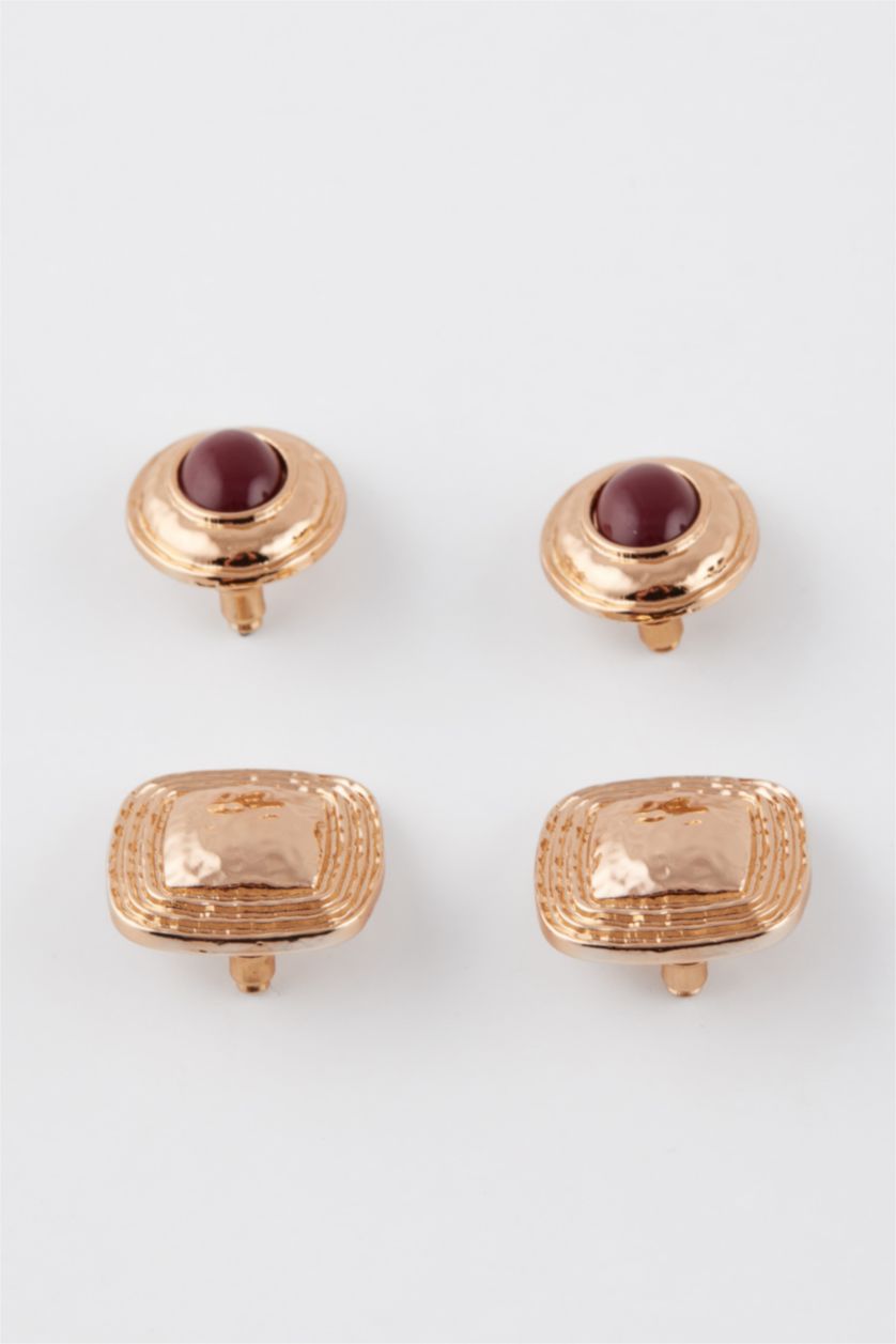Women Bordeaux Woman 2 Piece Gold Earring