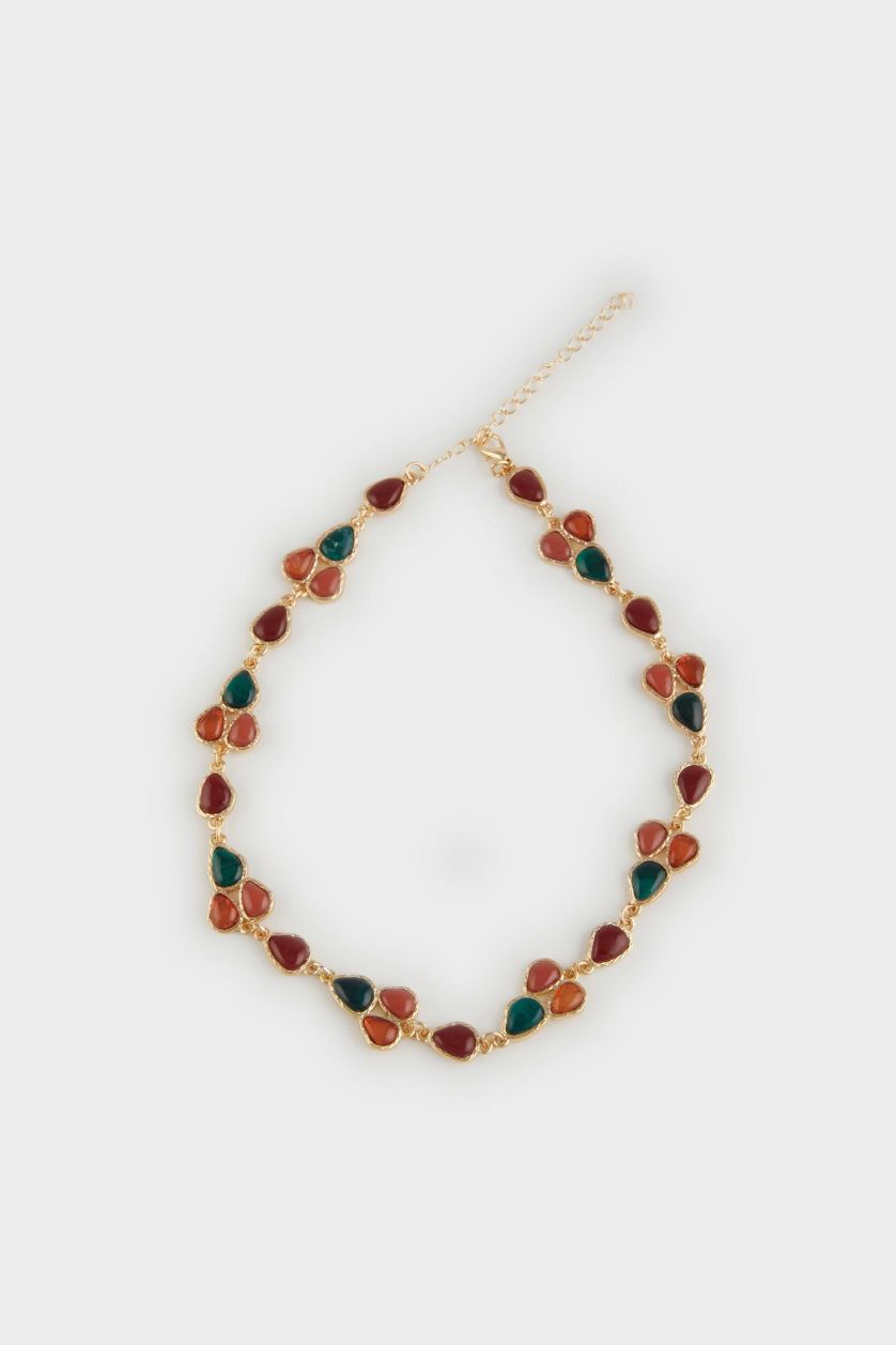 Kadın Karma Kadın Taşlı Gold Kolye