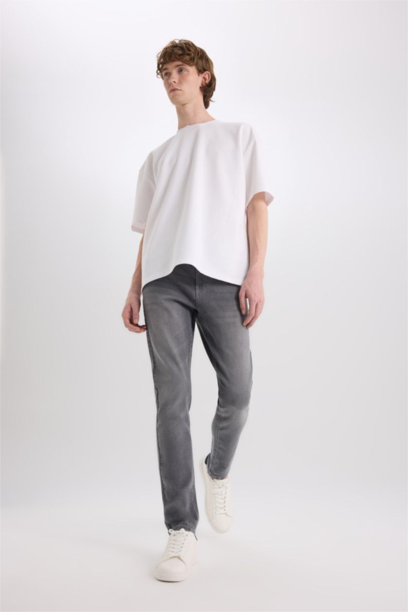 رجال رمادي بنطلون جينز كارلو سكيني فيت برجل ضيق