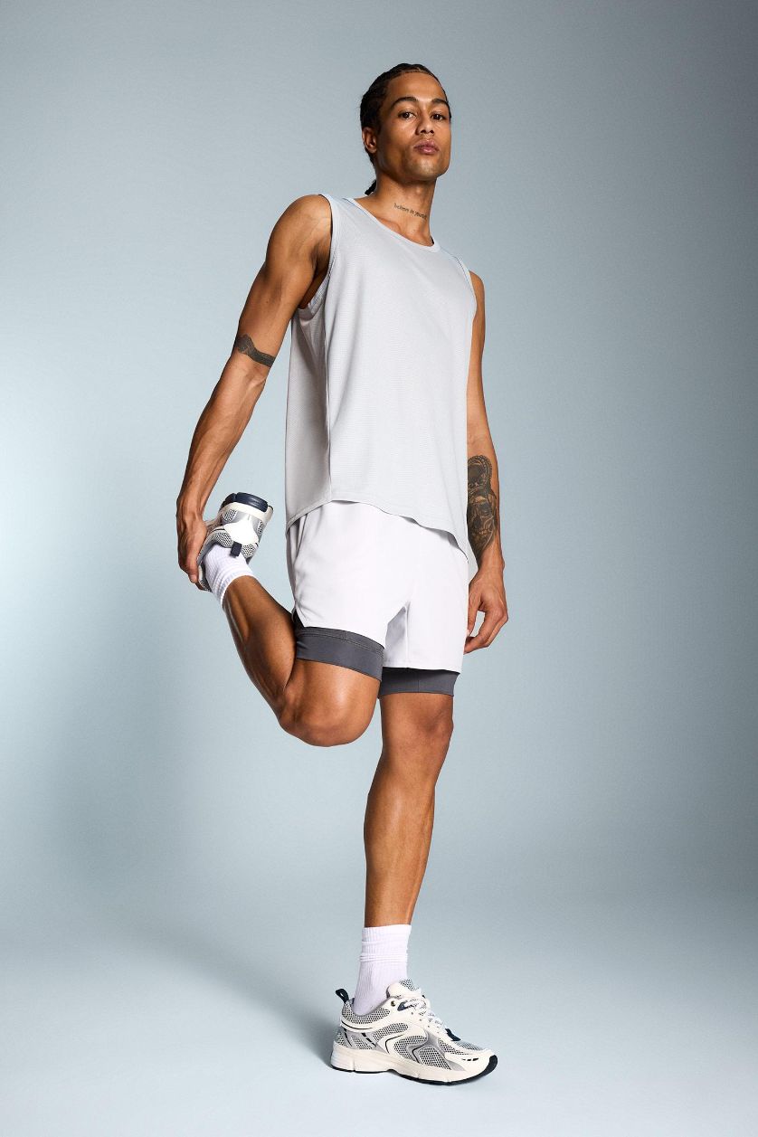 Man Light Grey DeFactoFit Slim Fit Sports Cotton Shorts