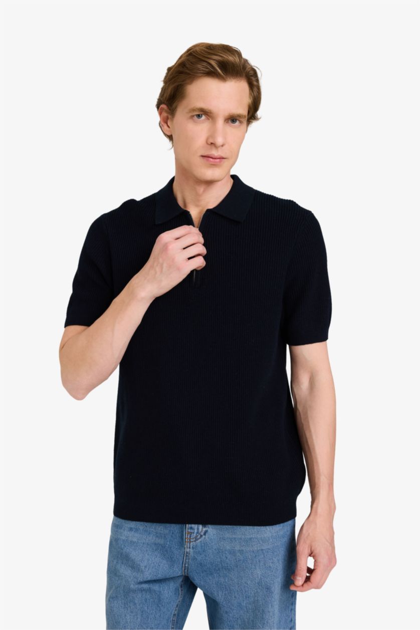 Мужчины Синий Футболка поло из 100% хлопка