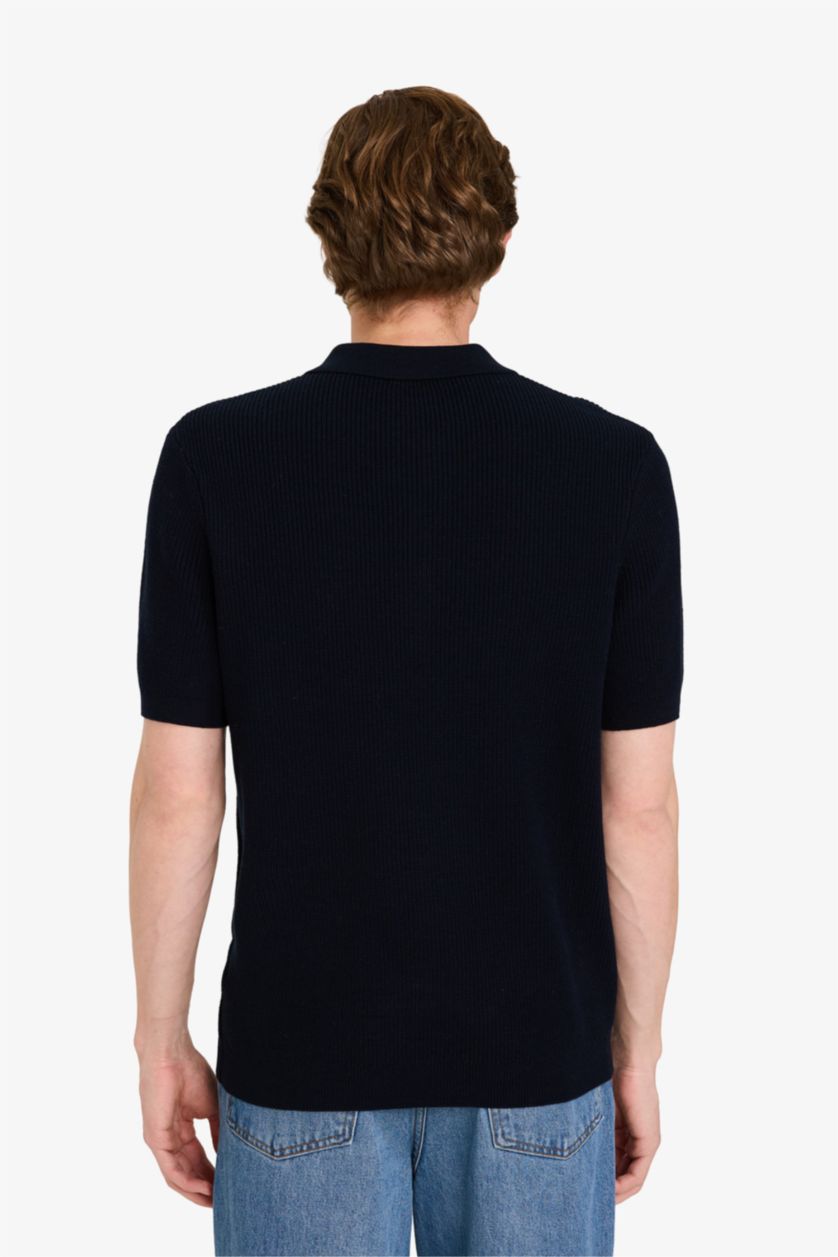 Мужчины Синий Футболка поло из 100% хлопка