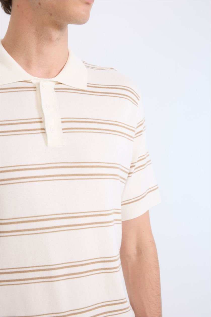 Ерлер экру поло жаға трикотаж Поло 