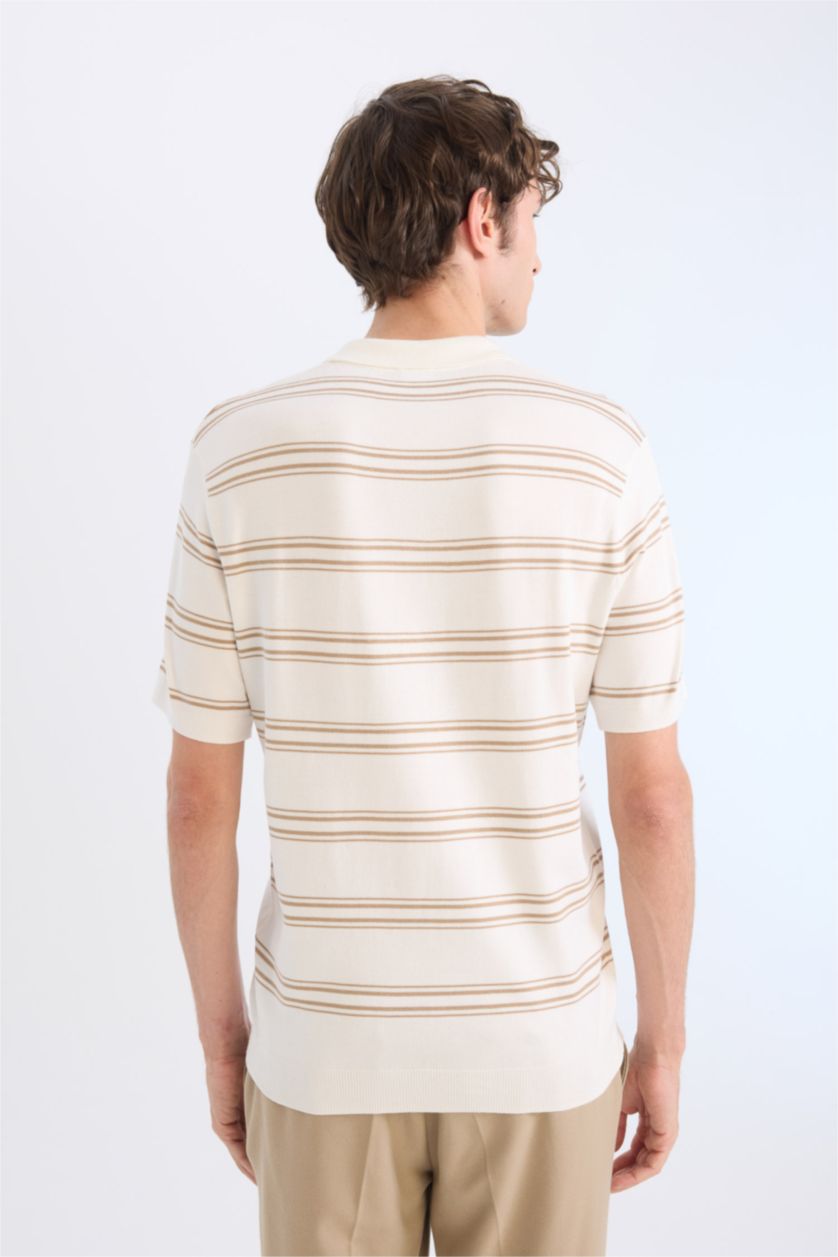 Ерлер экру поло жаға трикотаж Поло 