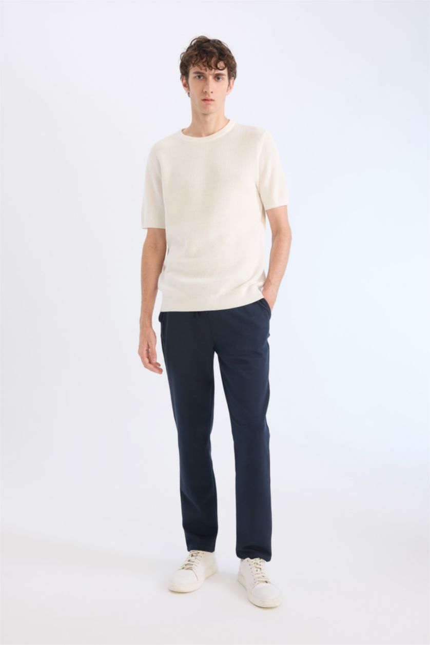 Man Ecru Standard Fit Knitwear T-Shirt