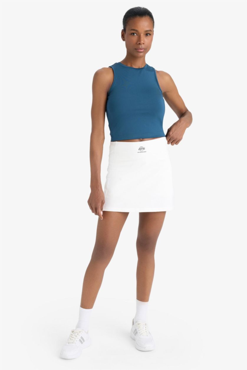 Женщины Бежевый DeFactoFit NBA юбка мини Лос-Анджелес Лейкерс с леггинсами