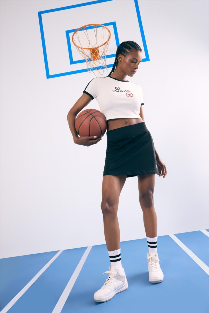 Женщины Черный DeFactoFit Юбка Mini с Тайцами NBA Chicago Bulls