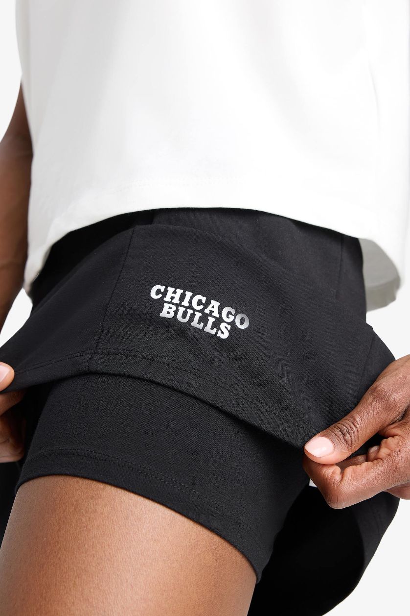 Kadın Siyah NBA Chicago Bulls İçi Taytlı Mini Etek