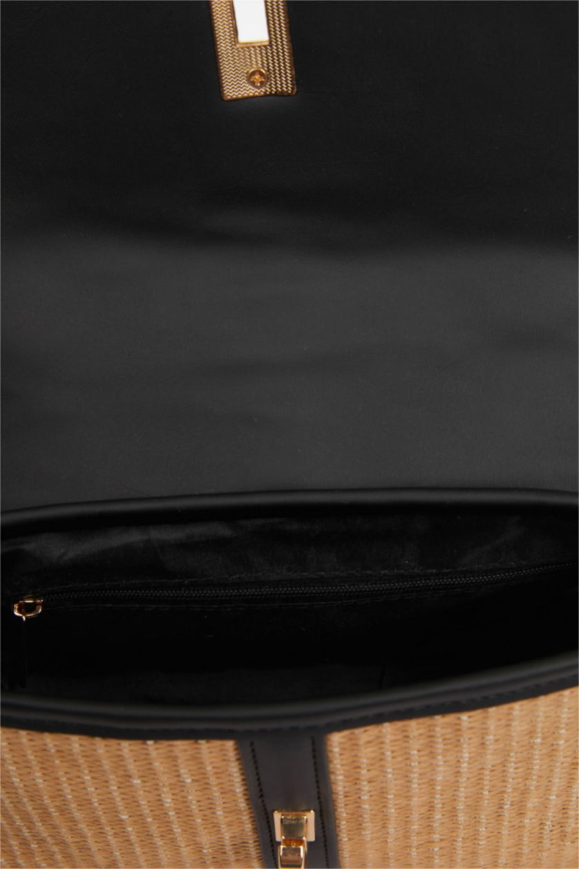 Kadın Koyu Kum Kadın Hasır Omuz Çantası