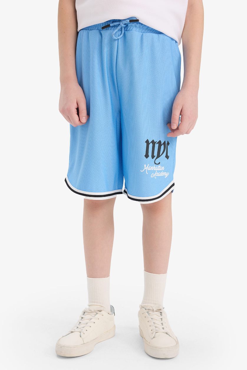 Erkek Çocuk - Genç Erkek Violet Beyaz 2'li Takım Baskılı Kısa Kollu Tişört Şort Erkek Çocuk