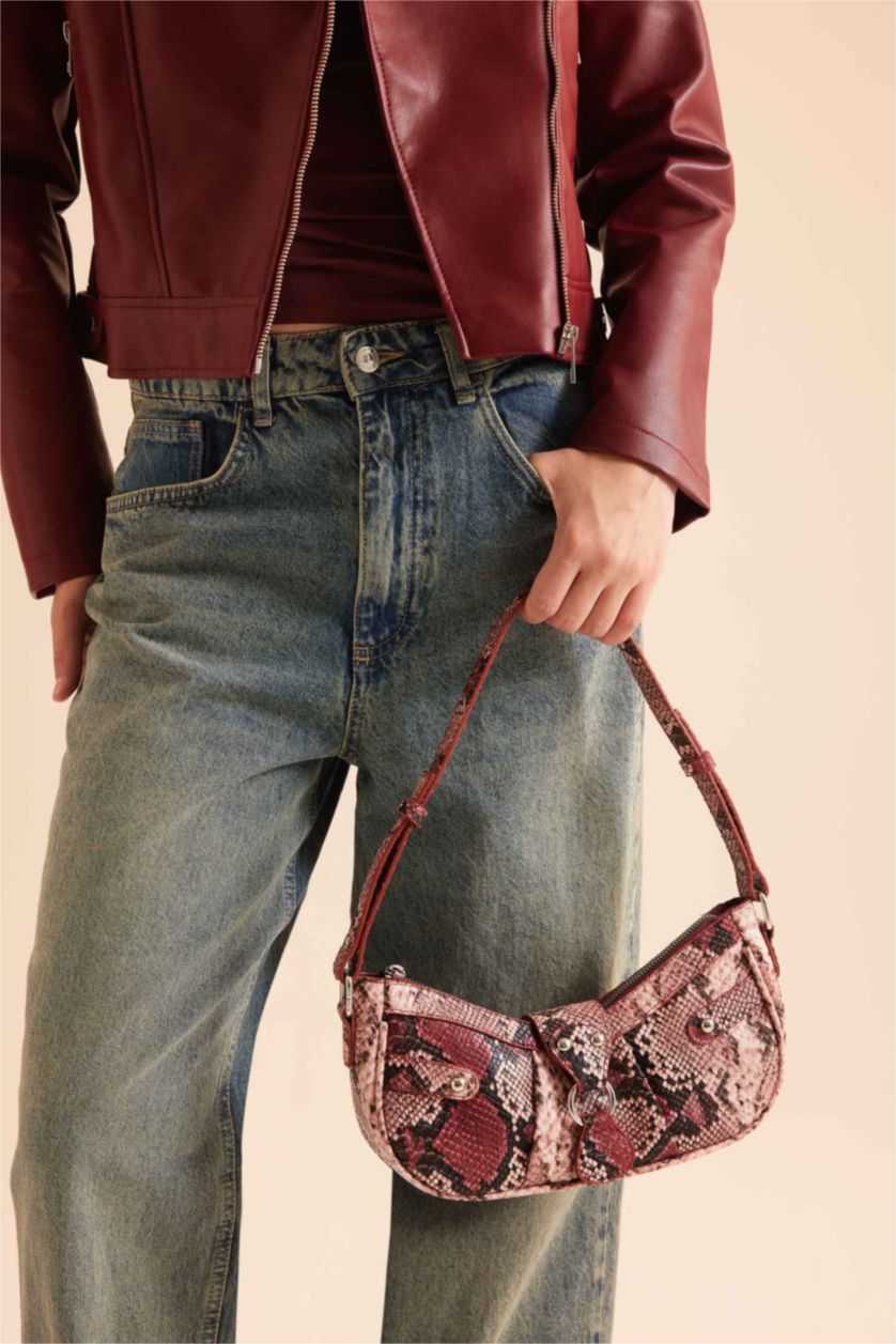 نساء زهري Faux Leather Shoulder bag