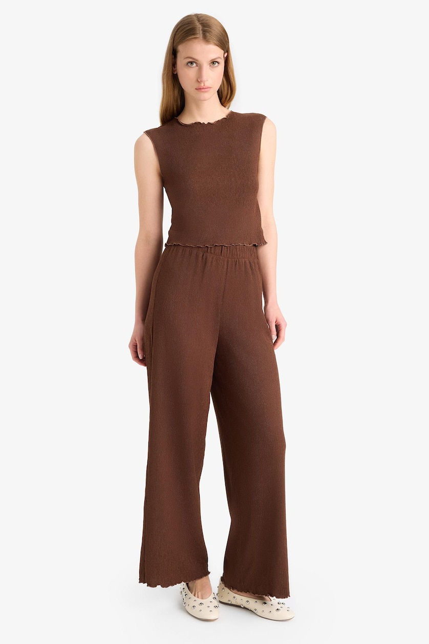 WOMAN Brown Wide Leg Trousers