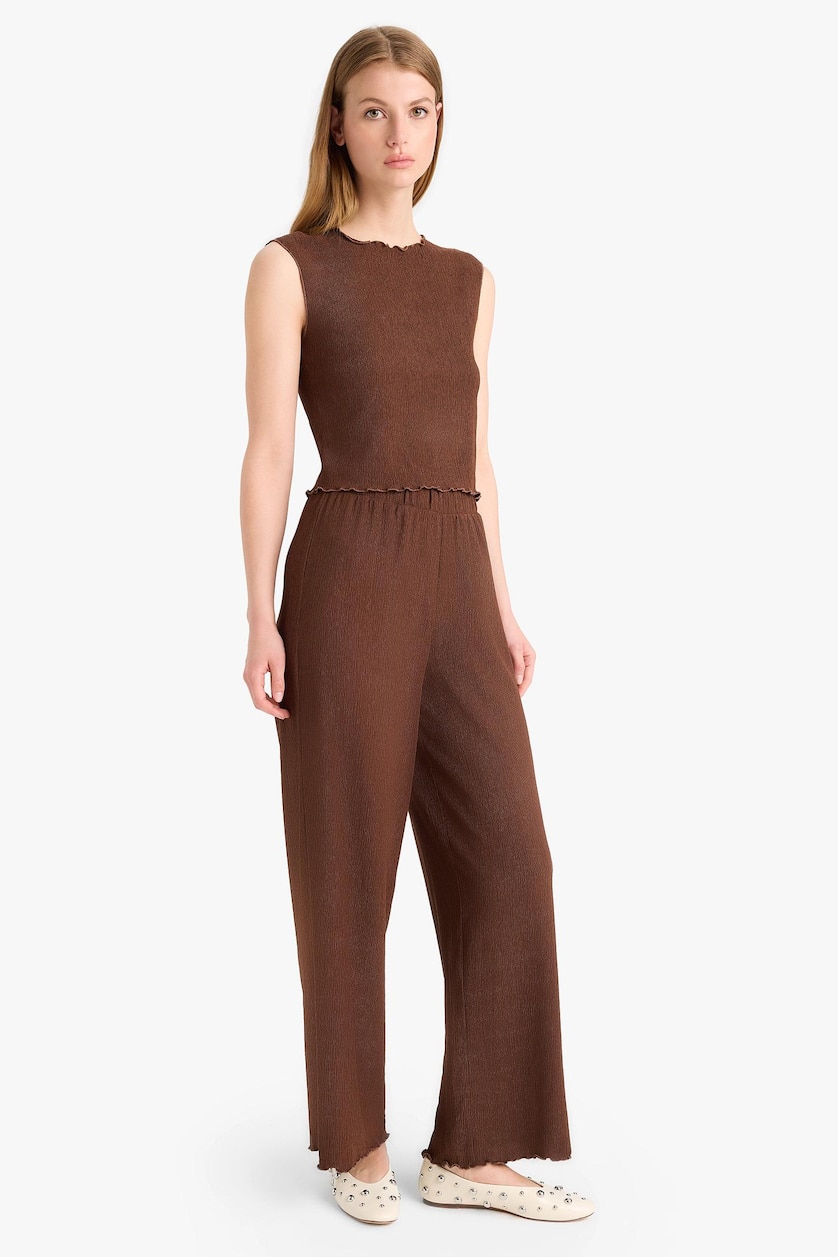 WOMAN Brown Wide Leg Trousers