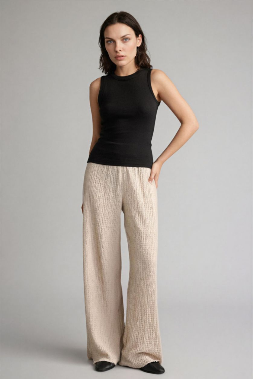 حريمي بيج بنطلون وايد ليج برجل واسع