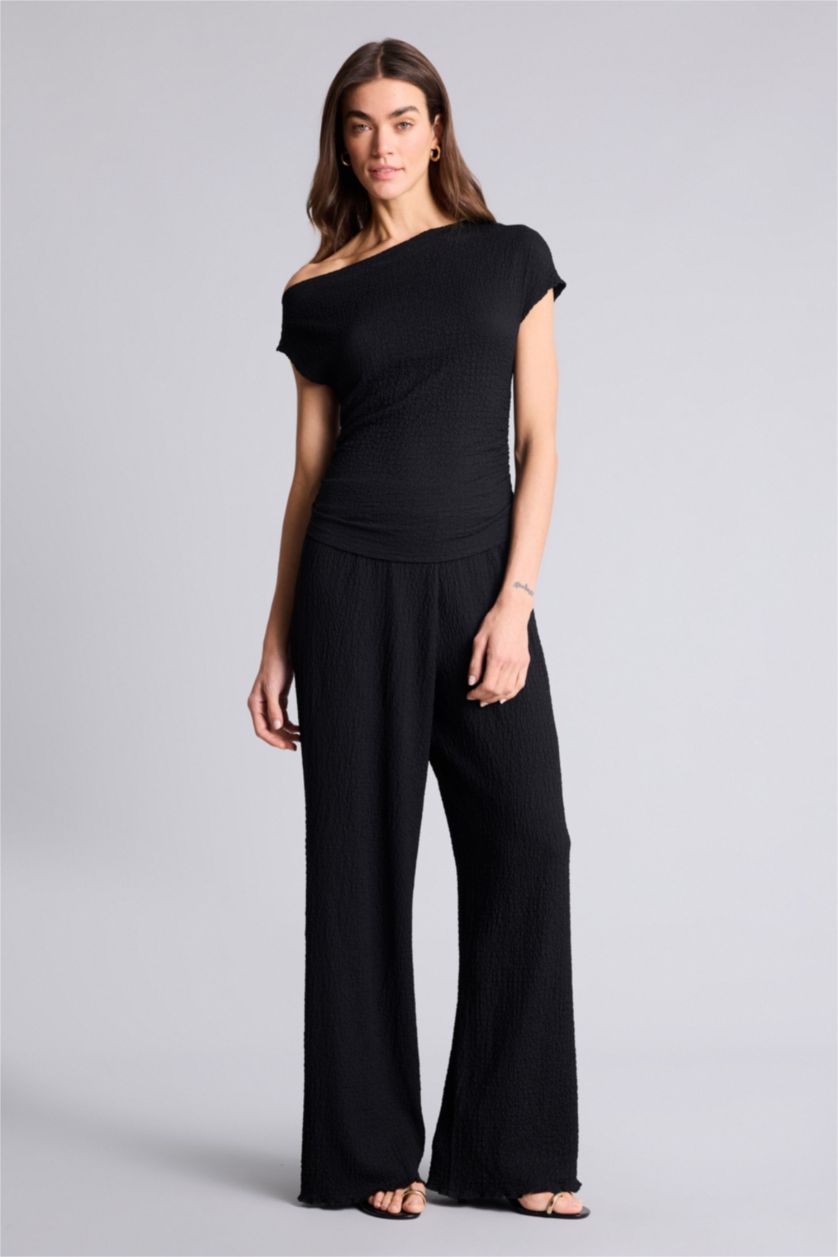 WOMAN Black Wide Leg Trousers