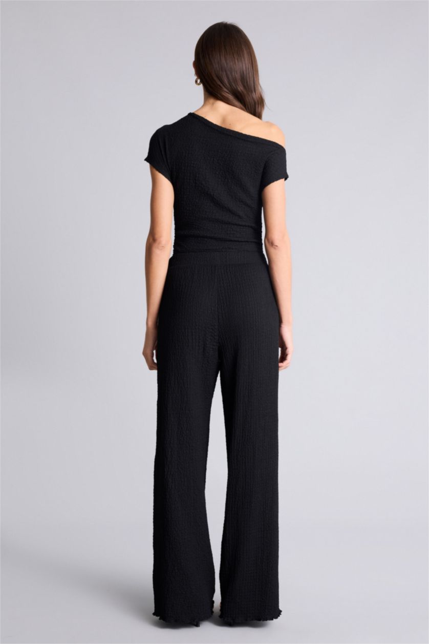 WOMAN Black Wide Leg Trousers