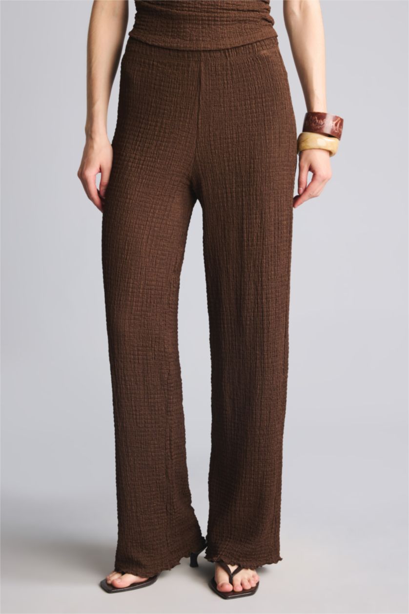 WOMAN Brown Wide Leg Trousers
