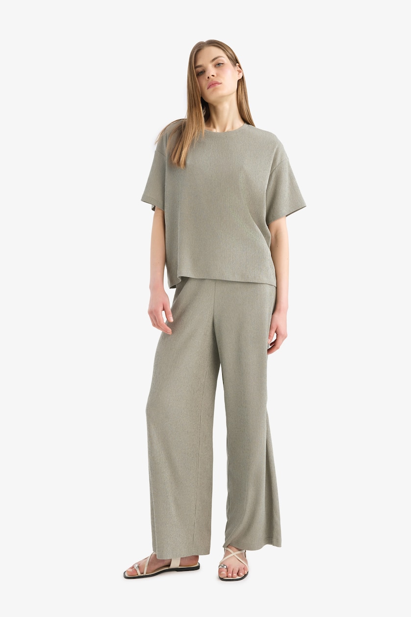 WOMAN Light Khaki Wide Leg Trousers