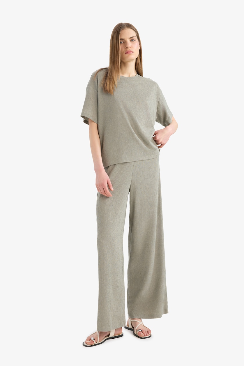 WOMAN Light Khaki Wide Leg Trousers